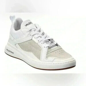 Valentino By Mario Valentino Donald Leather & Suede Sneaker, White size‎ 12